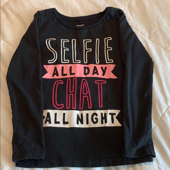 Girls black Long sleeve print shirt - Picture 1 of 3